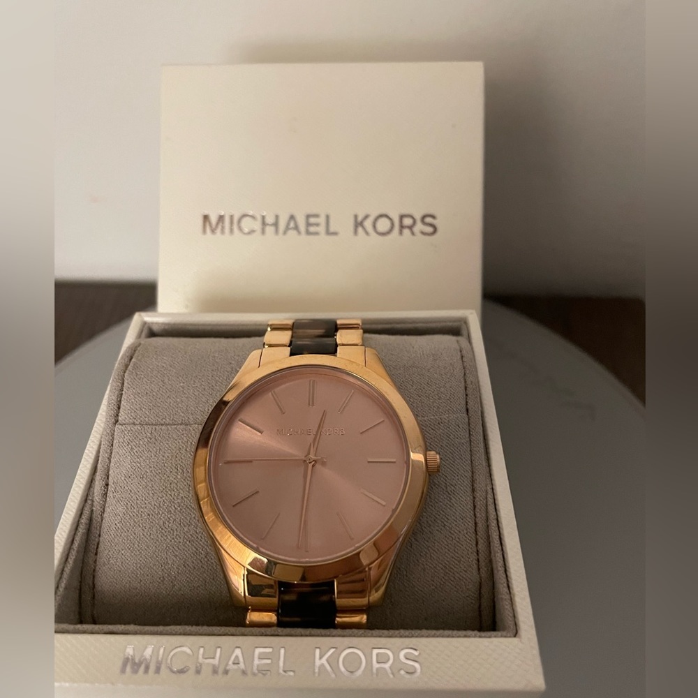 Michael Kors Women's Slim Runway Tortoise Acetate Watch MK4301